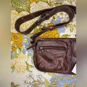 Free People Wade Leather Sling Bag - Cognac NWT